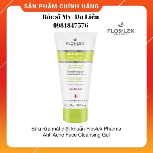 Sữa Rửa Mặt Cho Da Dầu Mụn CHÍNH HÃNG Anti Acne Face Cleansing Gel Floslek 125ml-200ml