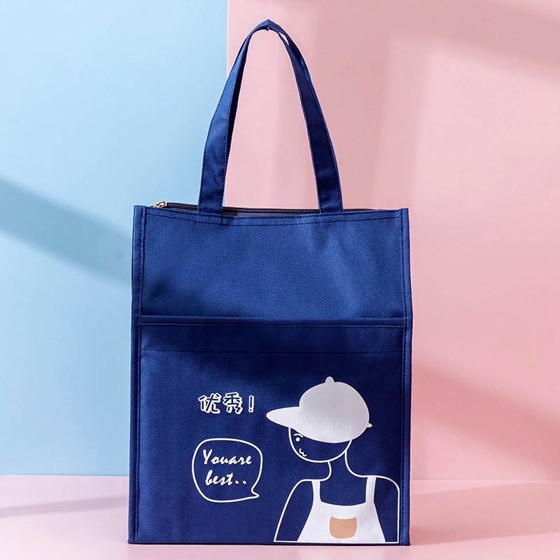 Túi Tote Cartoon style Hàn CAO CẤP - Có túi lưới đựng nước tiện lợi