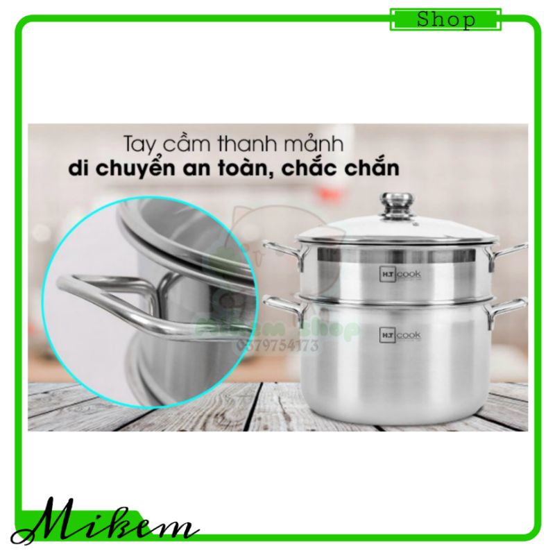 [HCM] [Hàng Cao Cấp] Xửng Hấp HT Cook 28cm Nắp Kính - Cực Kỳ Cao Cấp - Hàng Chính Hãng Chất Lượng Tuyệt Đối