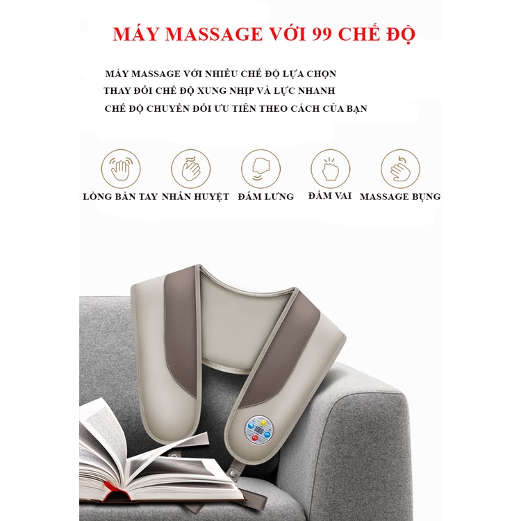 Đai massage cổ, cột sống, vai lưng đa năng cao cấp thư giãn tại nhà - Bảo hành 12 tháng