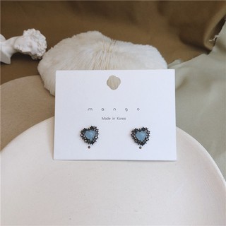 Hoa Tai Đính Đá Trái Tim Thời Trang