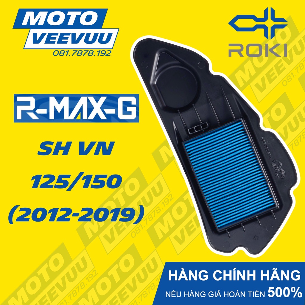Lọc gió R-Max ROKI cho xe Honda SH VN 125/150 (đời xe từ 2012 - 2019)