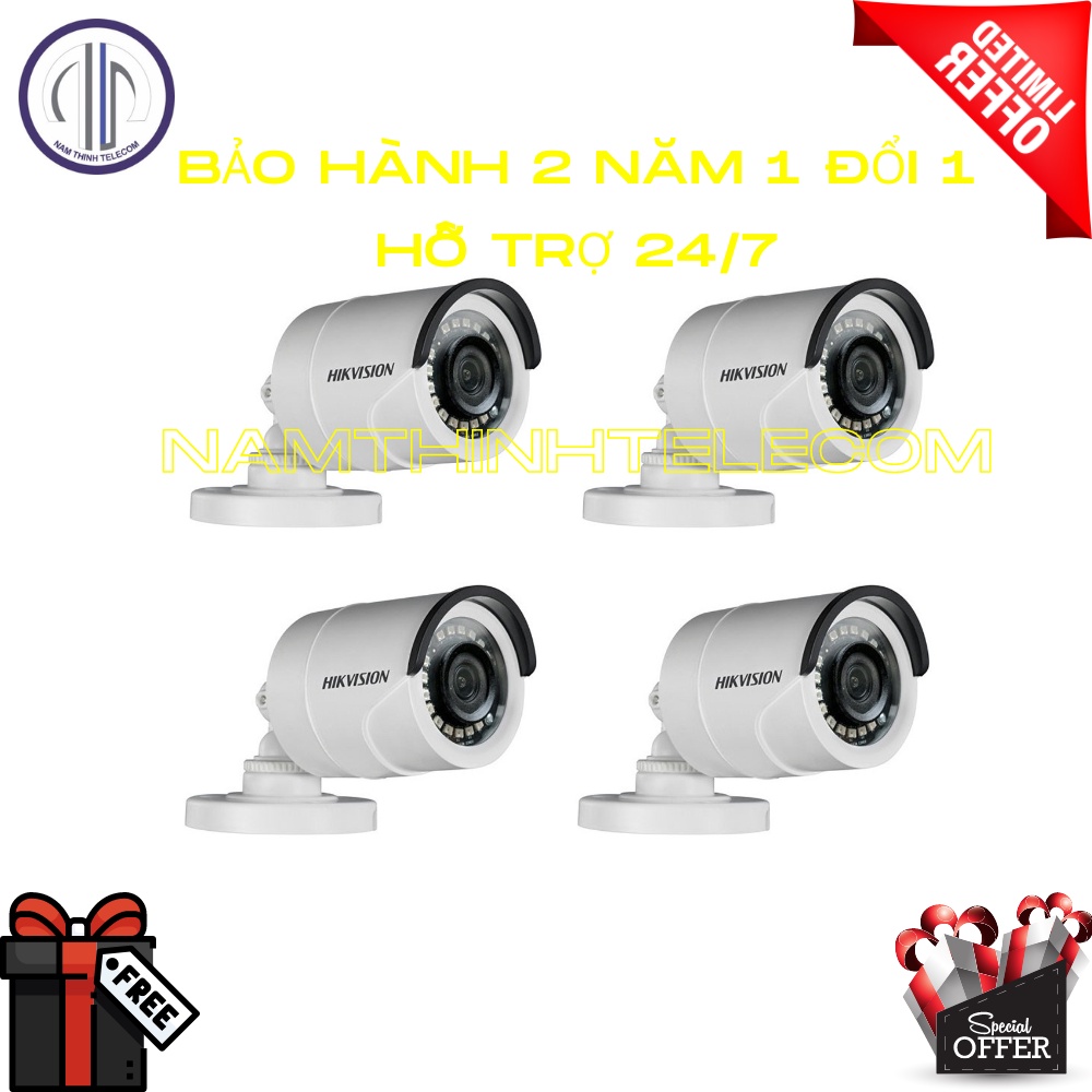 Camera có dây HIKVISION 2Mp dome thân trong nhà ngoài trời chính hãng bảo hành 2 năm