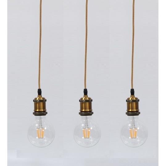 Bộ 3 dây đèn thả cổ điển bóng đèn tròn Edison G95 8W