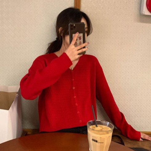 Áo Khoác Cardigan Ngắn Dệt Kim Dáng Rộng Dáng Rộng Dễ Thương Dành Cho Bạn Nữ