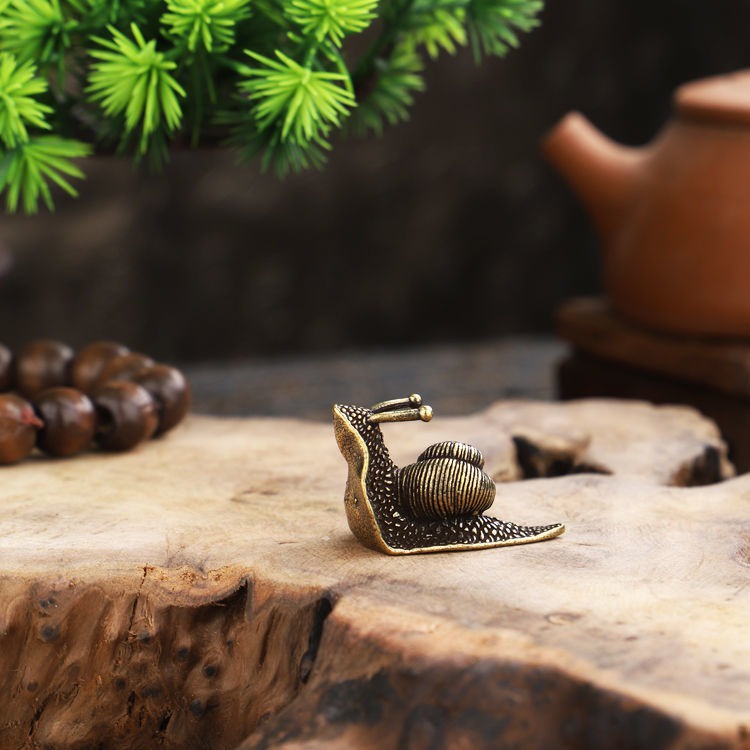 Mô Hình Ốc Sên Mini Bằng Đồng Dùng Trang Trí Bàn Trà Phong Cách Cổ Điển