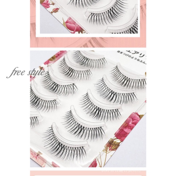 Năm Cặp Lông Mi Giả Tự Nhiên Mềm Mại Handmade Kiểu Chéo