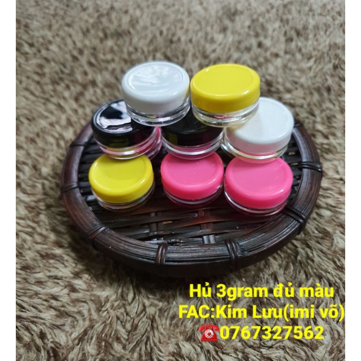hủ chiết mĩ phẩm 3gram đủ màu combo 100 vỏ