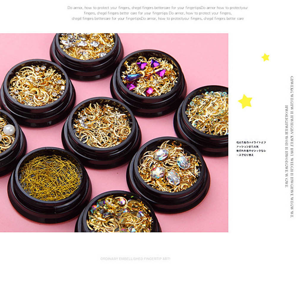 [Hàng mới về] Hộp kim sa trang trí móng tay nghệ thuật xinh xắn thời trang