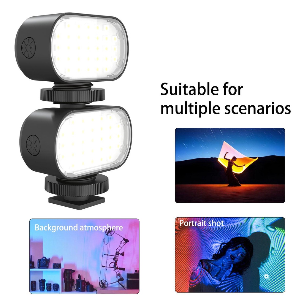 BTLIMER Đèn Chiếu Sáng Hỗ Trợ Quay Video 6 Màu Sắc Có Thể Sạc Lại