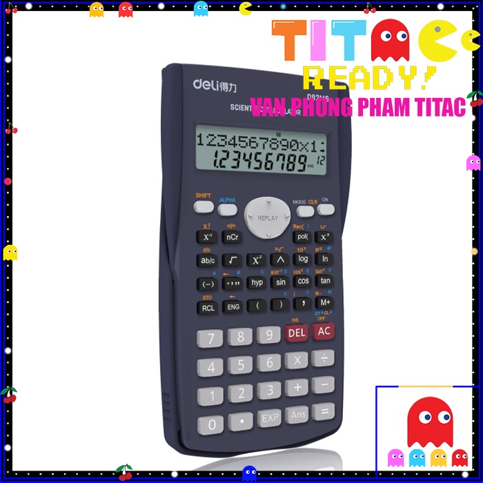 Máy tính kỹ thuật của Deli - Đen/Xanh dương/Hồng/Trắng - No.D82MS