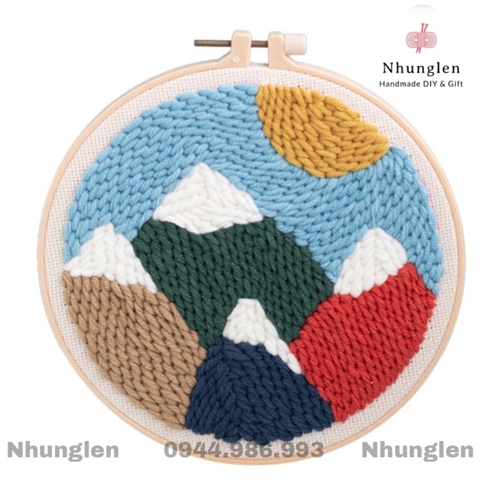 DIY Bộ Thêu Len Xù Chủ Đề Phong Cảnh Thiên Nhiên- Punch Needle Decor - Qùa Tặng Handmade Ý Nghĩa