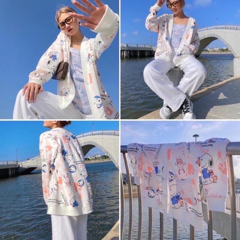 Áo Khoác Cadigan Ulzzang Nỉ Unisex Dáng Rộng  Hot Trend 2021