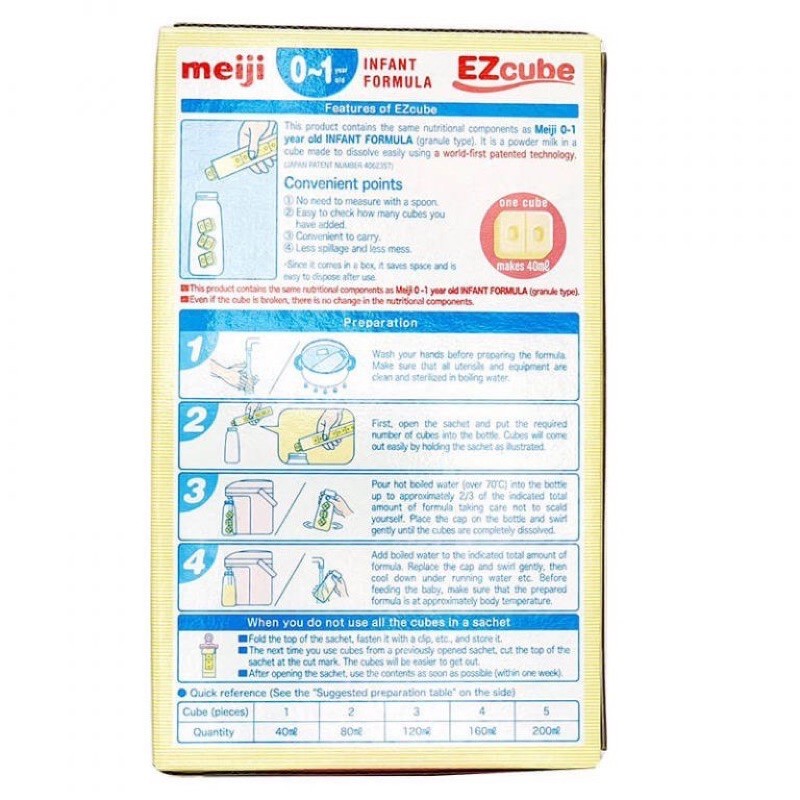 Sữa Meiji thanh Số 0 nhập khẩu 16 Thanh 432g ( Date mới nhất )