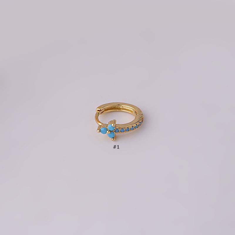 1 Khuyên Tai Tròn Bằng Đồng Đính Đá Zircon 8-10mm 2022 Mới