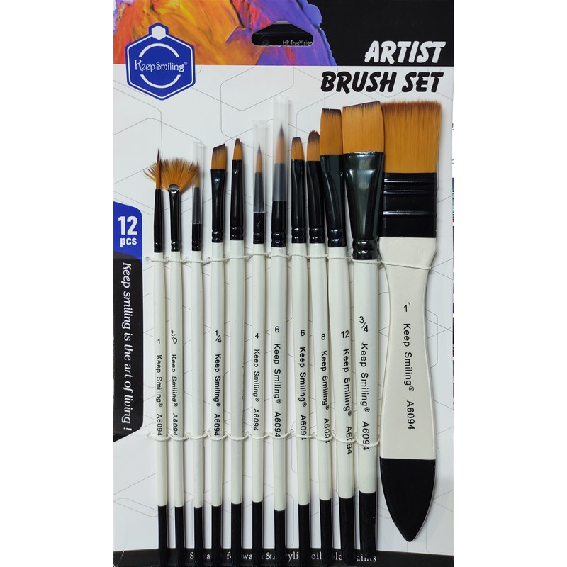 Bộ Cọ Các Loại Keep Smiling Artist Brush Set A6094B  (12 cây)