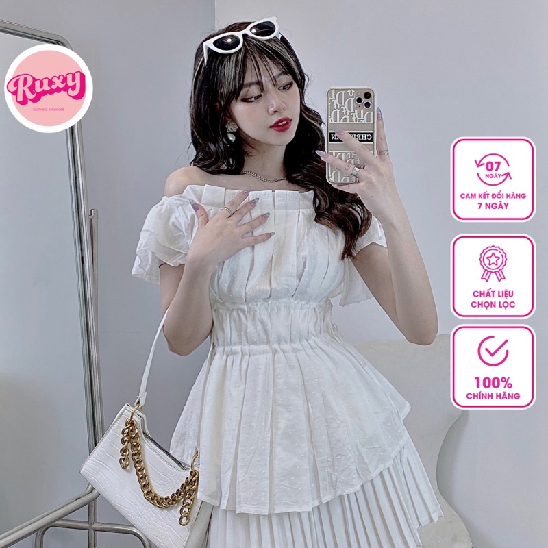 Áo Nữ Ruxy Peplum Thô Chấm