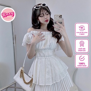 Áo nữ ruxy peplum thô chấm