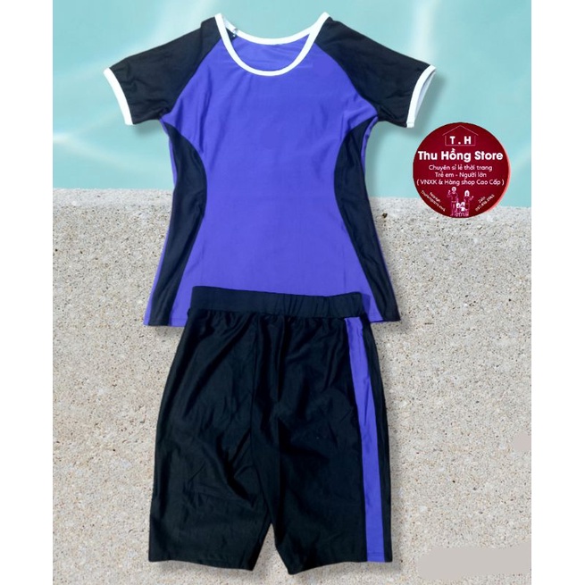 Bộ đồ bơi nữ CAO CẤP kín đáo tay ngắn quần lửng đủ size s,m,l,xl,2xl từ 40kg đến 65kg