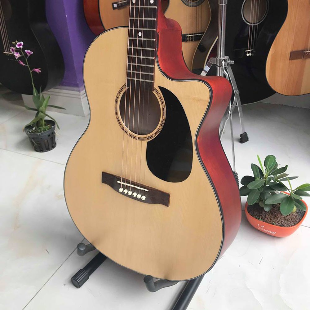 Đàn guitar acoustic SVA1 có ty chống cong và miếng dán - Bảo hành 1 năm - Tặng 8 phụ kiện - Đàn chuyên cho bạn mới