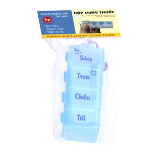 Hộp chia thuốc 4 ngăn nhiều màu