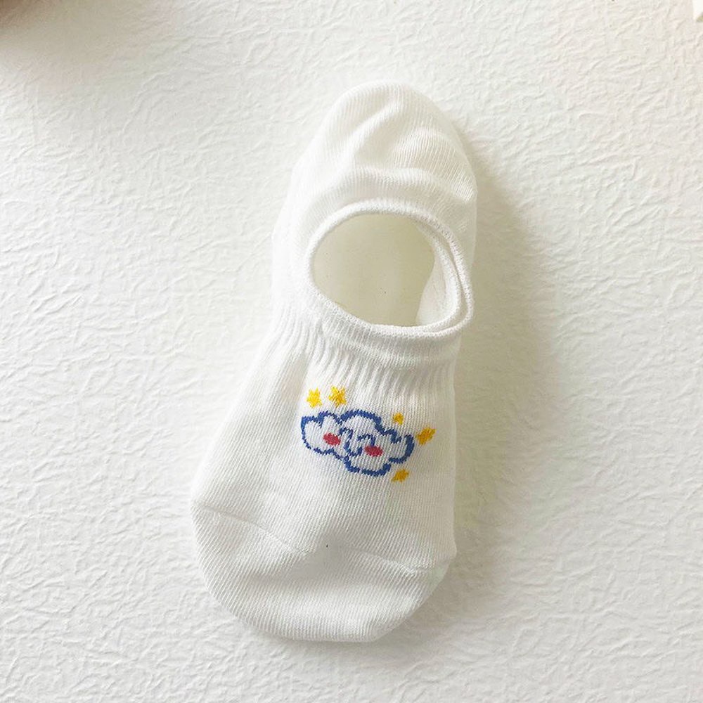 Tất nữ không cổ họa tiết đám mây xinh xắn phong cách hàn quốc co dãn thấm hút mồ hôi