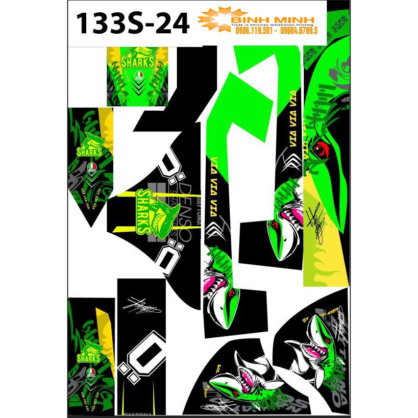 Tem trùm decal xe điện 133s 24
