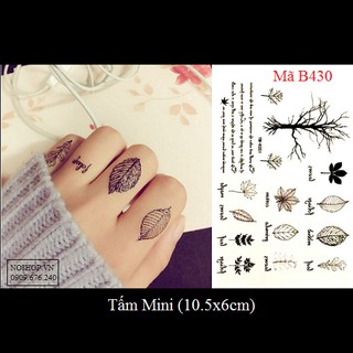 Xăm dán Tattoo lá cây B430