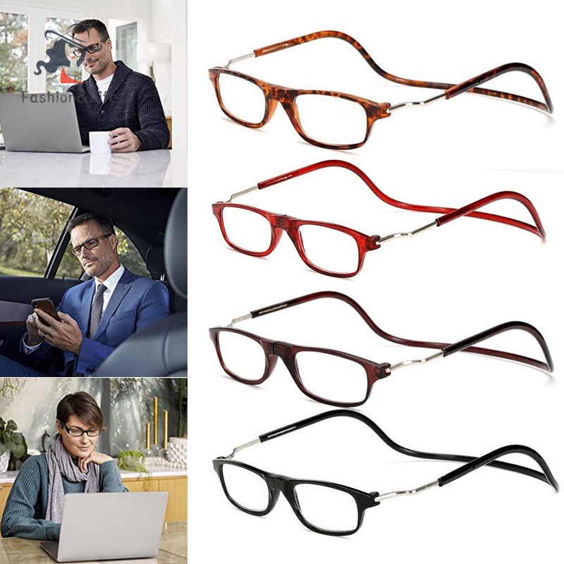 ✨TCXL✨ Flexible Magnetic Reading Glasses Hanging Neck Foldable Adjustable Clear Reading Glasses