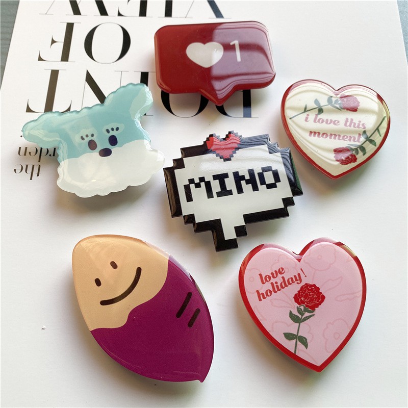 [Mã ELORDER5 giảm 10k đơn 20k] Chống điện thoại Popsocket pop up in bóng mika EM họa tiết tân cổ điển siêu xinh