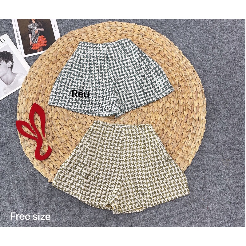 Quần short dạ phồng