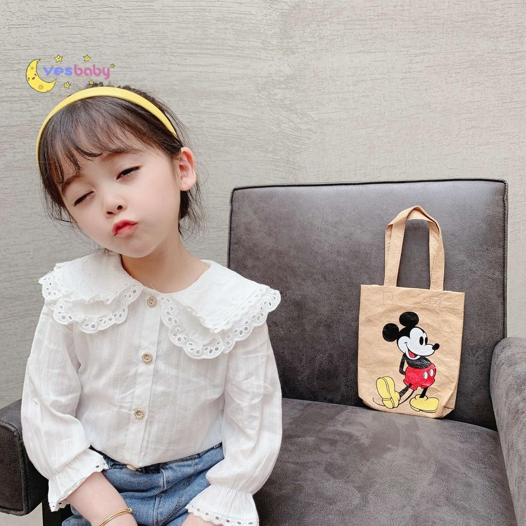Áo kiểu dài tay cổ bẻ thời trang Hàn Quốc cho bé gái