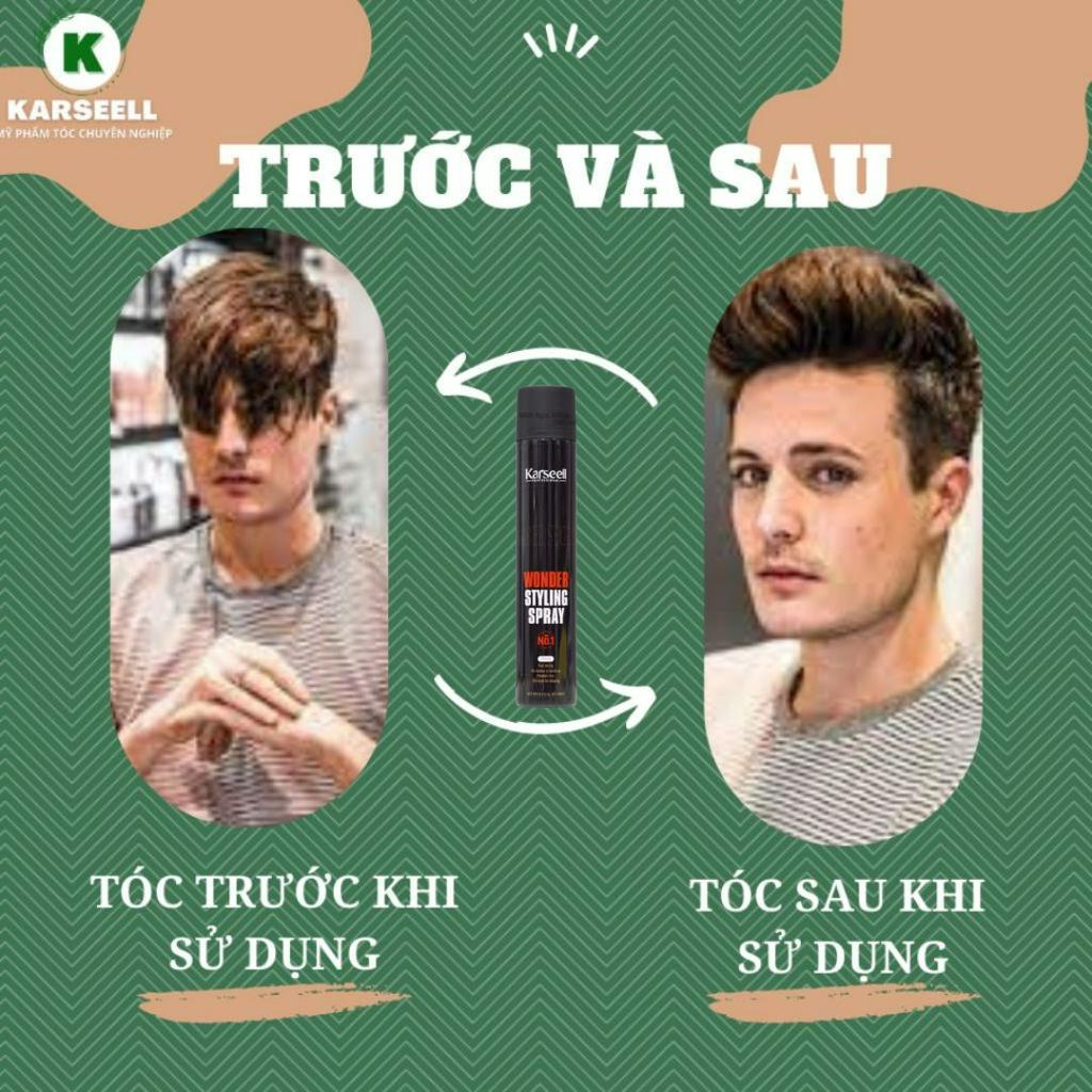 Gôm xịt tóc cứng, keo xịt tóc hương nước hoa cao cấp Karseell barber 400ml Chính Hãng HAIRLOVER