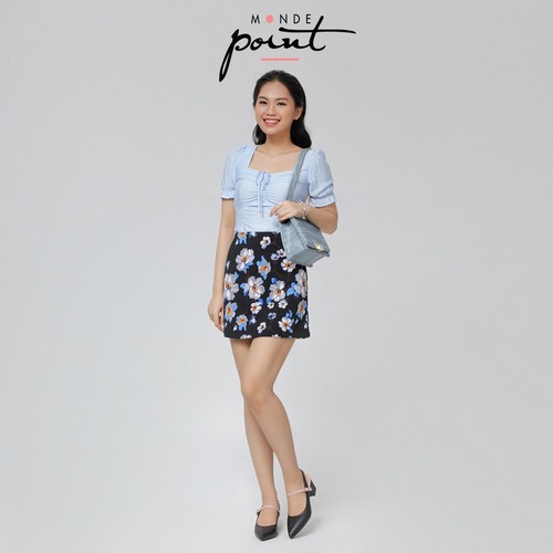 Chân váy Monde Point MPWA0616121 hoa văn xanh | BigBuy360 - bigbuy360.vn