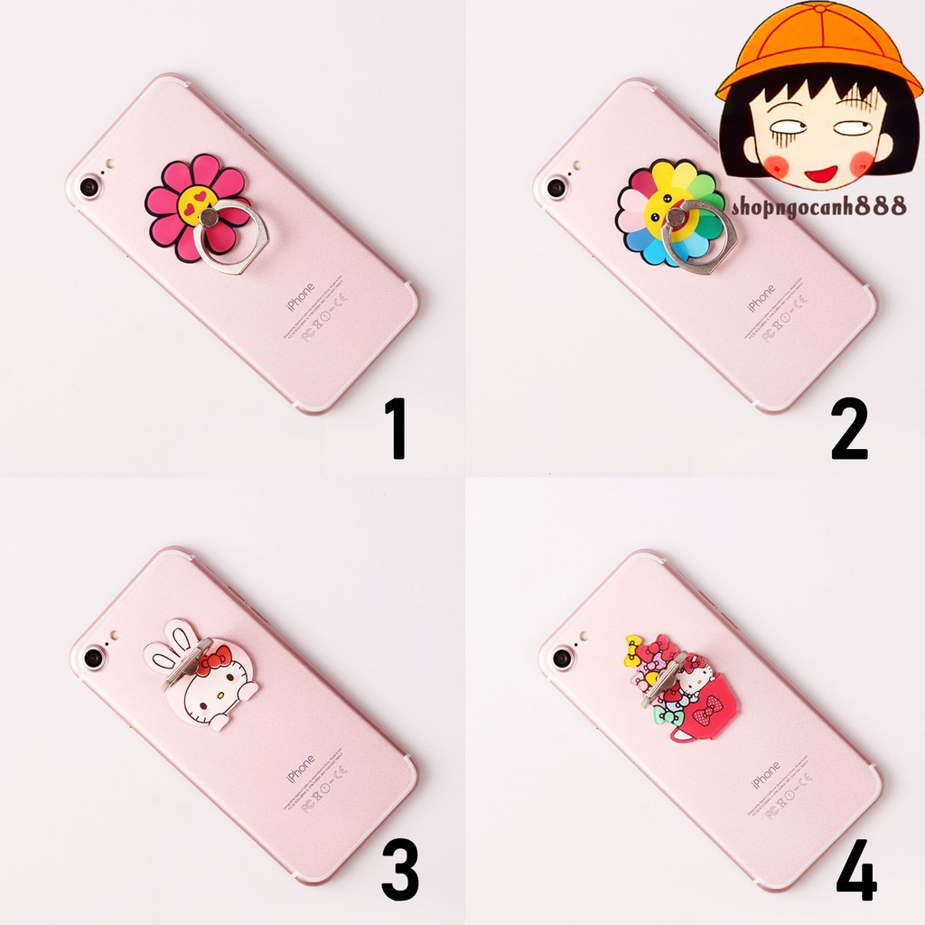 [KÈM HỘP ĐỰNG] Iring Giá Đỡ Điện Thoại Chiếc Nhẫn Hoạt Hình Hello Kitty Xinh Xắn Bám Siêu Chắc !