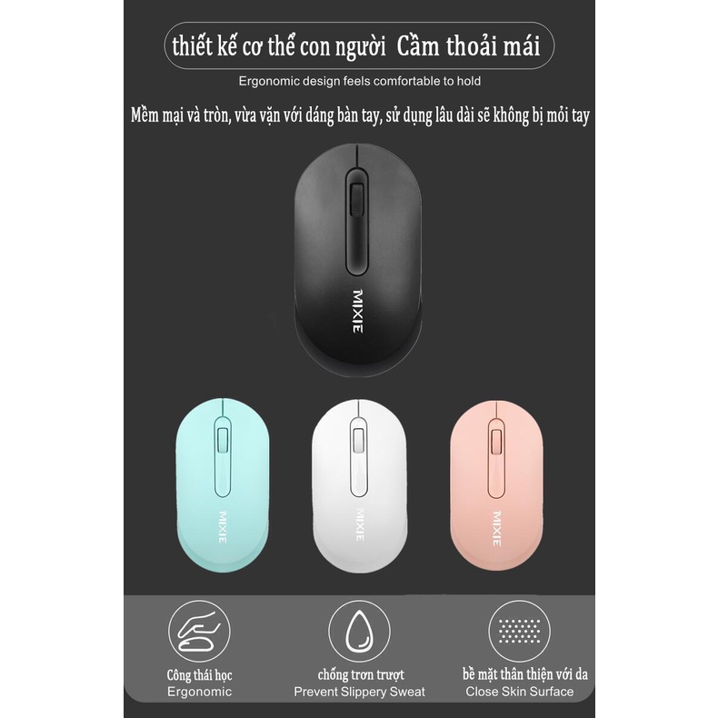 CHUỘT MÁY TÍNH KHÔNG DÂY CHUỘT GAMING MIXIE R518 CHUỘT KHÔNG DÂY VĂN PHÒNG CHUỘT THIẾT KẾ THÔNG MINH mịn, mềm, thoải mái