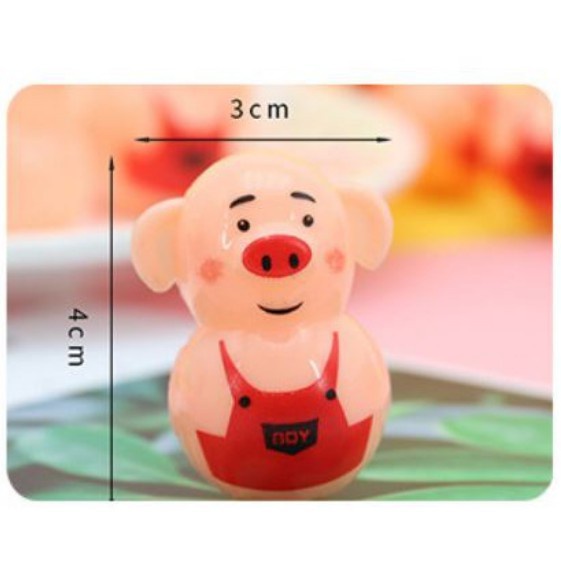 Lật đật mini hình lợn con 2 x 3 cm - Đồ Chơi Lợn Con Lắc Lư Đáng Yêu