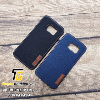 Ốp lưng Samsung Galaxy S6 Edge, S6 Edge Plus lưng vải Jean khay sialicon cao cấp