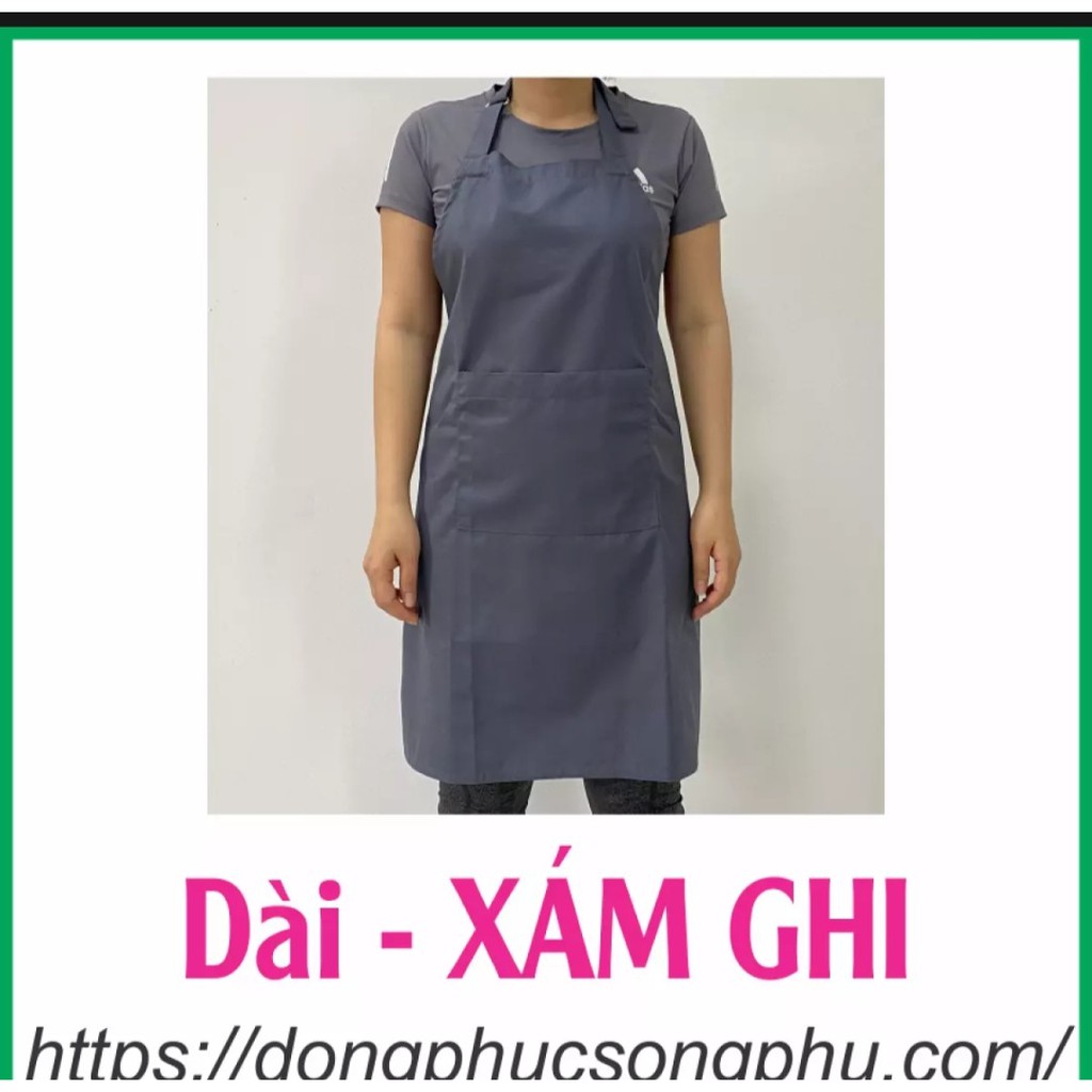 Tạp dề trơn phục vụ quán cafe, bếp - Vải kaki, bền đẹp - TD1 - Đồng phục Song Phú