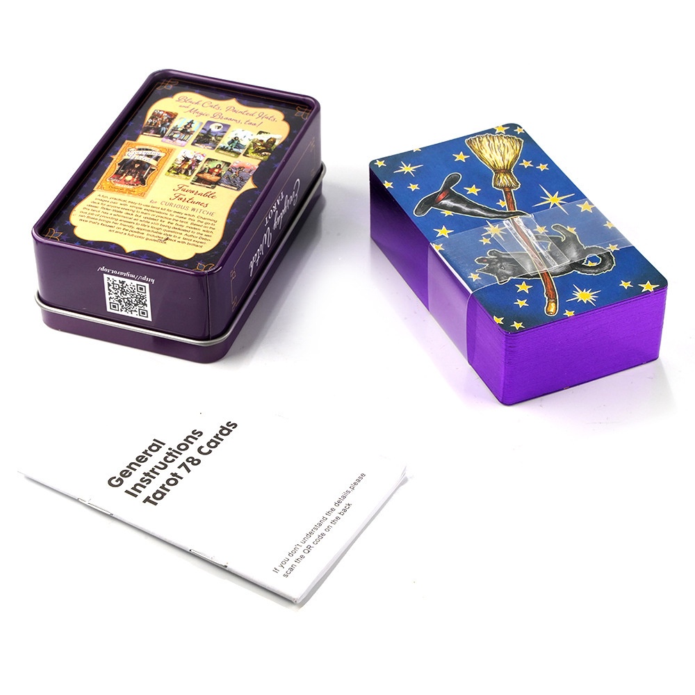 [Mạ Cạnh] Bộ Bài Everyday Witch Tarot Hộp Thiếc Mạ Cạnh Tím 78 Lá Tặng File Tiếng Anh Và Đá Thanh Tẩy TH17