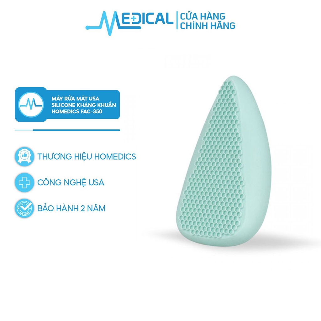 Máy rửa mặt USA Silicone kháng khuẩn công nghệ siêu âm HOMEDICS FAC-350 - MEDICAL