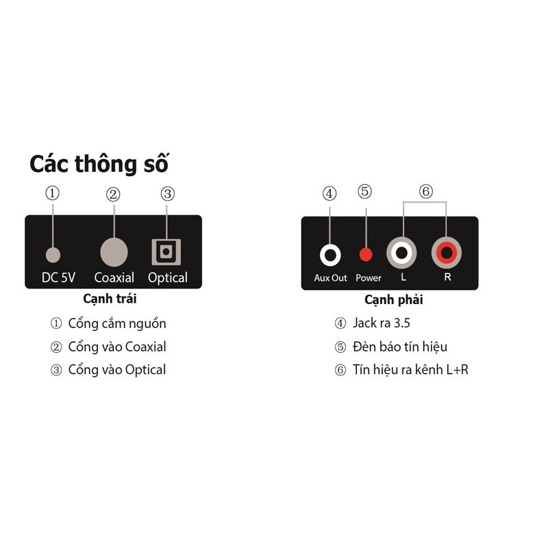 Bộ chuyển đổi âm thanh optical audio Kiwi KA–02 chính hãng tiếng to