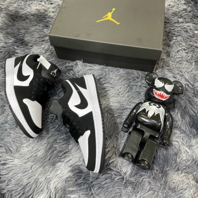 Giày Nike Jordan Panda Low Giầy Thể Thao Nam Nữ Jordan 1 JD1 Cổ Thấp Đen Trắng Full Box