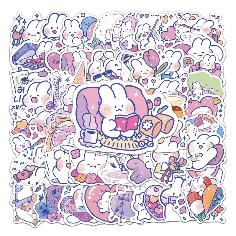 Z & M❀ Hình Dán Mongmong ❀ Bộ 50 Miếng Dán Chống Thấm Nước Họa Tiết Hoạt Hình Kiểu Hàn Quốc Cho Bé