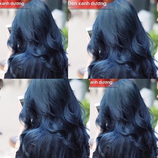 (Màu Đen xanh dương + Tặng oxy, gang tay) Thuốc nhuộm tóc nhập khẩu chính hãng