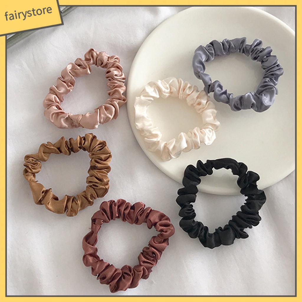 Set 6 Dây Cột Tóc Co Giãn Thiết Kế Đơn Giản Thời Trang Cho Nữ