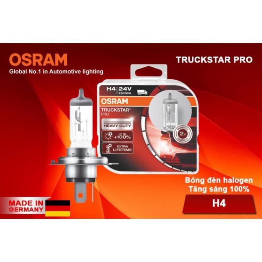 Bóng đèn halogen tăng sáng 100% OSRAM TRUCKSTAR PRO H4 24v 75/70w