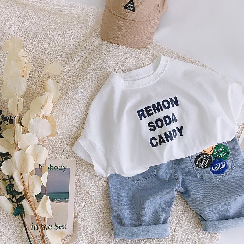 Áo Thun Cotton Tay Ngắn Dáng Rộng Kiểu Hàn Quốc Xinh Xắn Dành Cho Bé