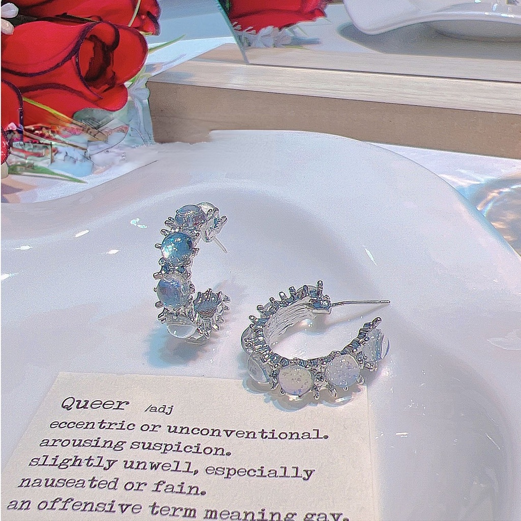 Bông Tai Đính Đá Mặt Trăng Sang Trọng Thời Trang 19A1711