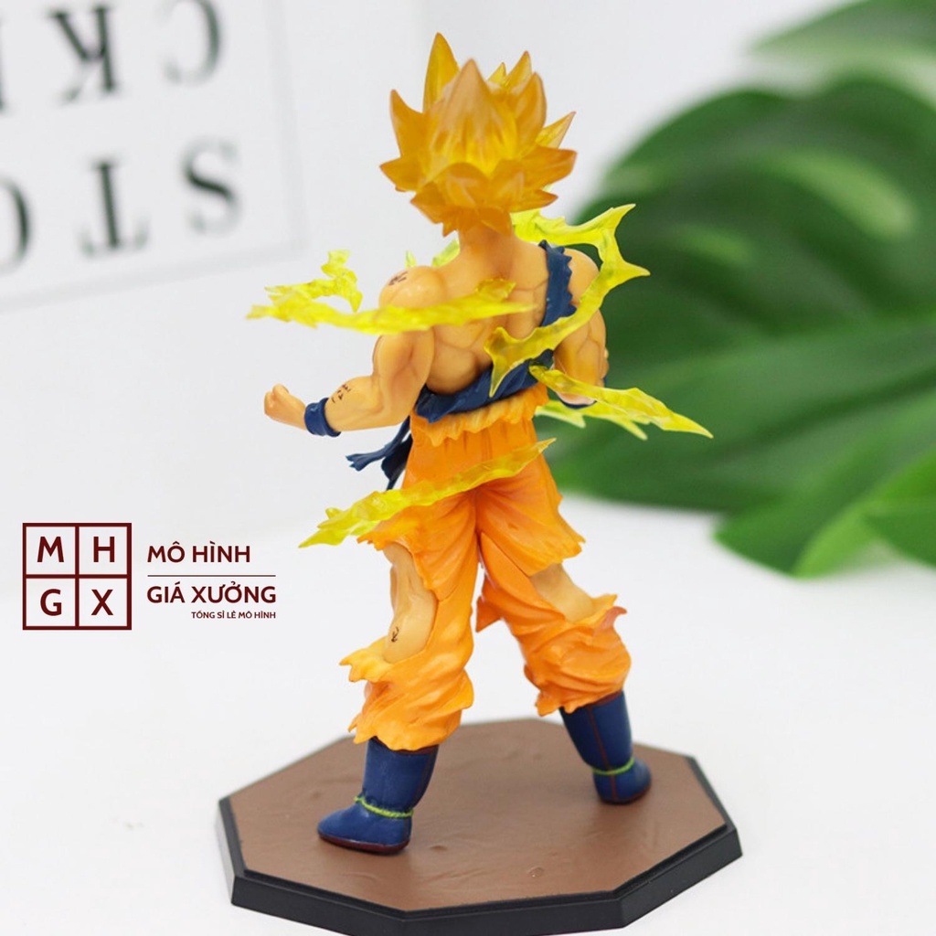 Mô hình Dragon Ball SonGoku super saiyan siêu đẹp kèm hiệu ứng effect cao 17cm - figure mô hình 7 viên ngọc rông